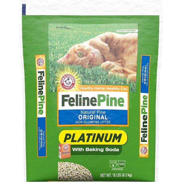 Feline Pine Platinum non-clumping cat litter natural odor control