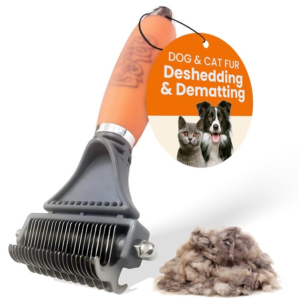 GoPets 2-Sided Dematting & Deshedding Comb for Dogs & Cats
