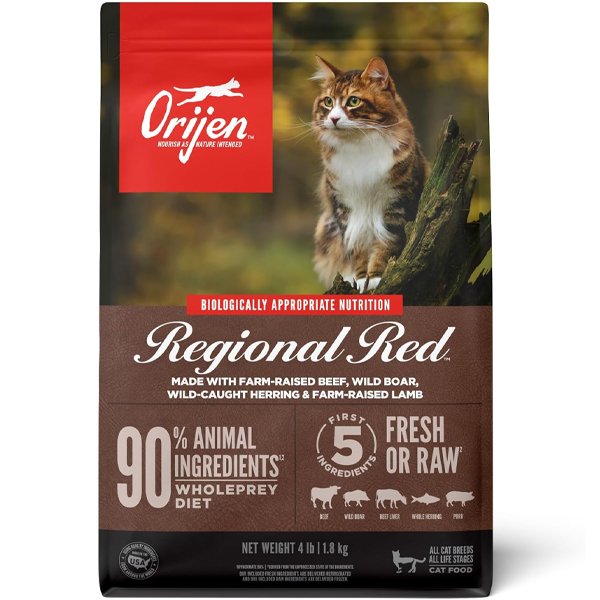 ORIJEN Grain Free High Protein Premium Dry Cat Food Regional Red Recipe