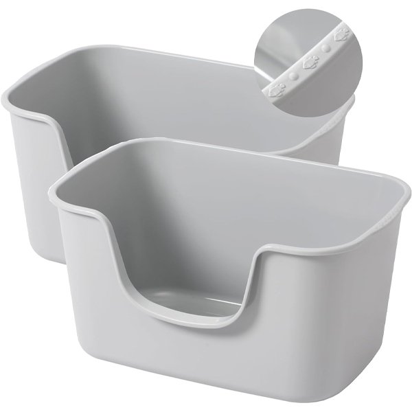 Smart Paws high-sided open cat litter box for odor control