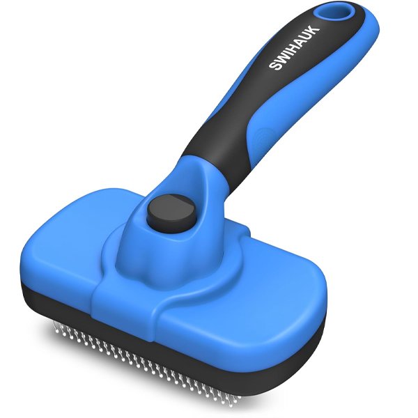 Swihauk self cleaning slicker grooming brush for cat skin-friendly deshedding tool