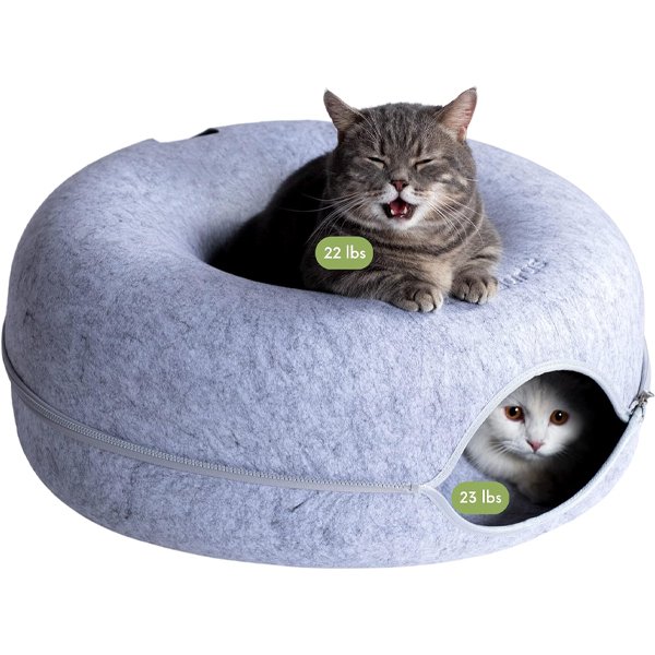 Best Self-Warming Cat Beds peekaboo tunnel for large cats up to 45 lbs