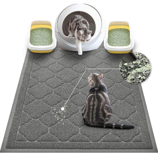 WePet Cat Litter Box Mat, PVC material, XXL 47"x36", durable and phthalate-free.